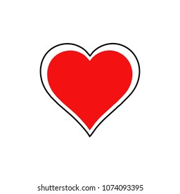 hearts red and white vector logo