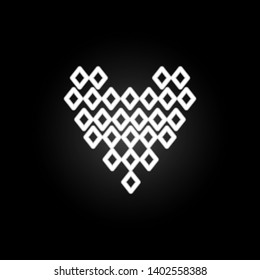 hearts with rhombus neon icon. Elements of Heartbeat set. Simple icon for websites, web design, mobile app, info graphics