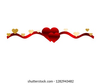 Hearts ribbon with decor