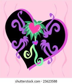 Hearts and Ribbon Design Vector for that someone special