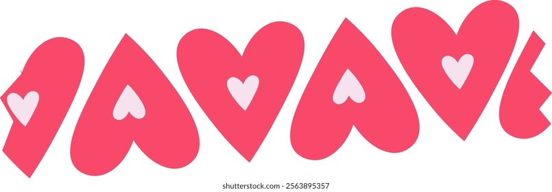 Hearts Ribbon Pattern Vector Illustration