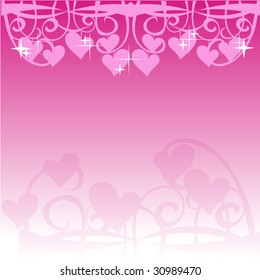 hearts and ribbons background