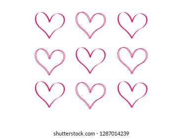 Hearts rose flat icon