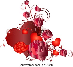 Heart's and roses