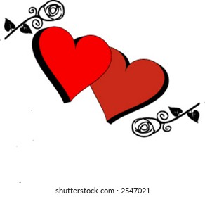 hearts and roses vector