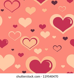 Hearts seamless background