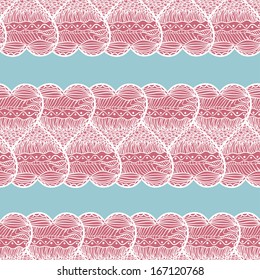 Hearts seamless background