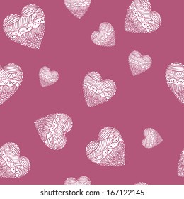 Hearts seamless background