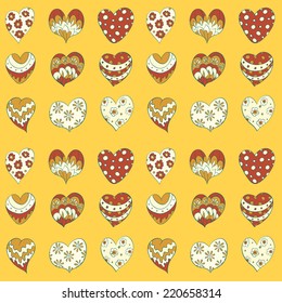 Hearts seamless background