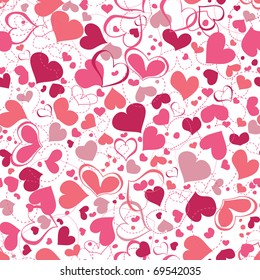 Hearts seamless background