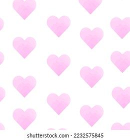 Hearts seamless background. Pink heart pattern. vector template for valentine's day