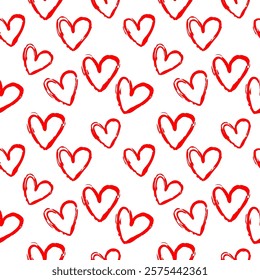 Hearts seamless background, Valentine pattern design. Trendy minimalistic hearts backdrop