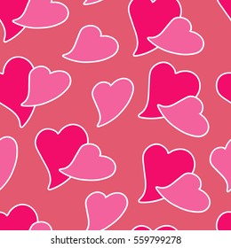 Hearts seamless background. Valentine's day. Vector.