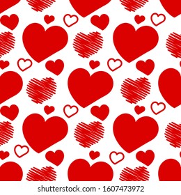 Hearts Seamless Background Vector Illustration For Valentine's Day