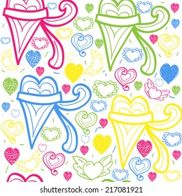 Hearts seamless background vector illustration cute  art