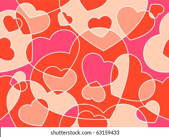 Hearts  seamless background - vector pattern for continuous replicate.