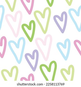 Hearts - seamless colorful background, Happy Valentine