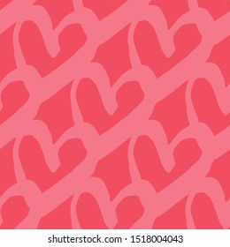 Hearts seamless pattern. 14 february wallpaper. Valentine's Day backdrop. Hand drawn ornament, texture. Texture for wallpaper, background, scrapbook. Vector illustration