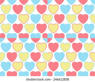 hearts seamless pattern, abstract texture, vector art illustration