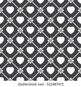 Hearts seamless pattern background.