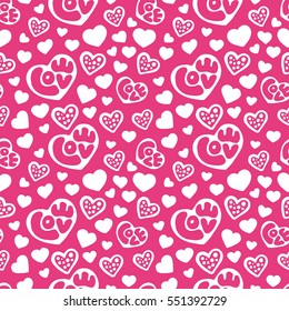Hearts seamless pattern background, can be used for celebrations, wedding invitation, mothers day and valentines day