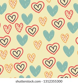 Hearts seamless pattern background, ideal for celebrations, wedding invitation, mothers day and valentines day