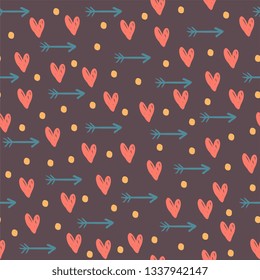 Hearts seamless pattern background, ideal for celebrations, wedding invitation, mothers day and valentines day