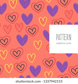 Hearts seamless pattern background, ideal for celebrations, wedding invitation, mothers day and valentines day