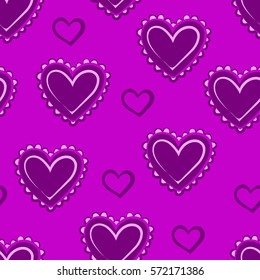 Hearts seamless pattern. Background for Valentine's day. Vector illustration.
