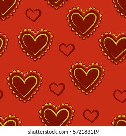 Hearts seamless pattern. Background for Valentine's day. Vector illustration.