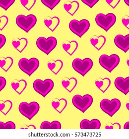 Hearts seamless pattern. Background for Valentine's day. Vector illustration.