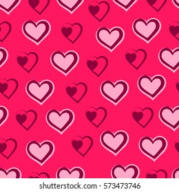 Hearts seamless pattern. Background for Valentine's day. Vector illustration.