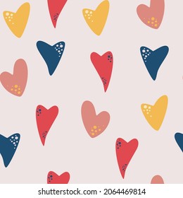 Patrón sin fisuras del corazón. Hermosos antecedentes para los amantes. Perfecto para el día de San Valentín, decoración, textil, papel pintado, impresión. Ilustración de dibujos animados. 