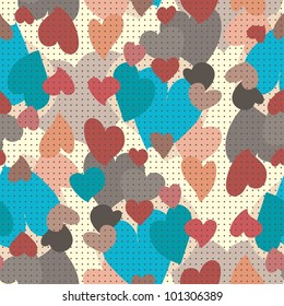 Hearts seamless pattern. Seamless pattern of bright colorful hearts