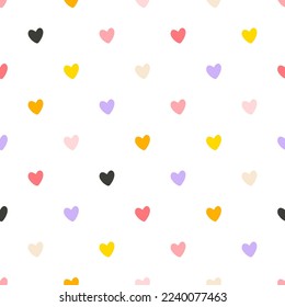 Hört nahtloses Muster. Cute Hand gezeichnete Cartoon-Doodle in einer Pastellpalette. Childische Vektorgrafik, einfacher, naiver Stil. Perfekt für den Druck von Stoffen, Verpackungen, Textilien, Babybekleidung