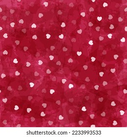Hearts seamless pattern, cute watercolor vector background with small hearts, baby print, 14 february Valentine backdrop