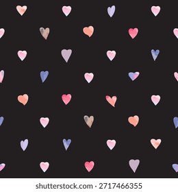 Corazones sin patrón. Fondo delicado de los corazones de la acuarela. Diseño de Vector. 