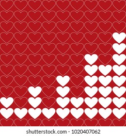 Hearts seamless pattern design for valentine's day and any love concept.