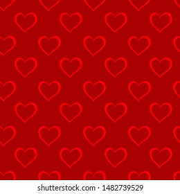 hearts seamless pattern drawing vector, red backgroun