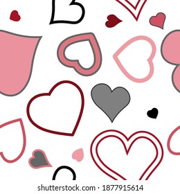 Hört. Nahtlose Muster, Stoffdesign, Wickelpapier, Tapete, Hintergrund. Festlicher Hintergrund. Doodle, Vektor.