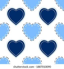 Hearts. Seamless pattern, fabric design, wrapping paper, wallpaper, background.
Valentine's Day. Festive background. Doodle, vector.