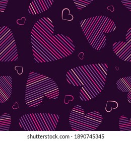 Corazones. Patrón inoxidable, diseño de tela, papel envolvente, papel tapiz, fondo.