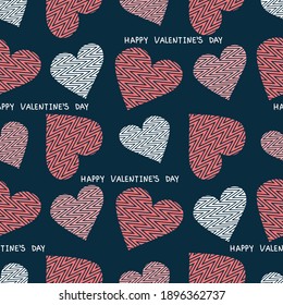 Corazones. Patrón inoxidable, diseño de tela, papel envolvente, papel tapiz, fondo.