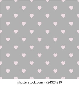 Hearts seamless pattern. Flat Scandinavian style for print on fabric, gift wrap, web backgrounds, scrap booking, patchwork  Vector illustration 