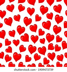 Hearts seamless pattern Grunge Hand drawn Valentine's day background
