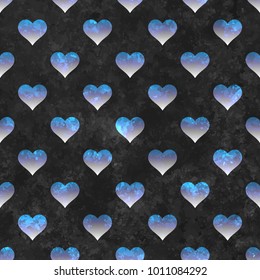 Hearts seamless pattern Grunge Valentine's day background