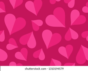 Hearts seamless pattern. Happy Valentine's day, 14th of February. Vector illustration