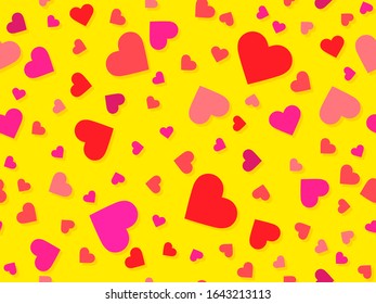 Patrón sin fisuras del corazón. Feliz Día de San Valentín, 14 de febrero. Antecedentes para tarjetas de felicitación, papel de envoltura, materiales promocionales. Ilustración del vector