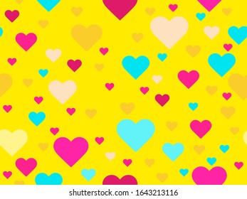 Hearts seamless pattern. Happy Valentine's day, 14th of February. Background for greeting card, wrapping paper, promotional materials. Vector illustration