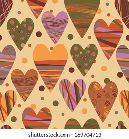 Hearts seamless pattern. Holiday packing. Valentine day.